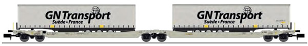 REE Modeles NW-184 - Twin car Sdggmrs AAE Cargo + 2 trailers GN TRANSPORT – Era V-VI